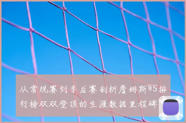 从常规赛到季后赛剖析詹姆斯WS排行榜双双登顶的生涯数据里程碑